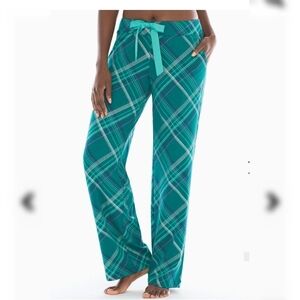 *Embraceable Pajama Pants Delicate Plaid Gem Green